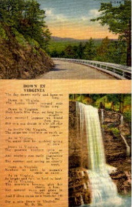 Down In Virginia - Misc Postcard