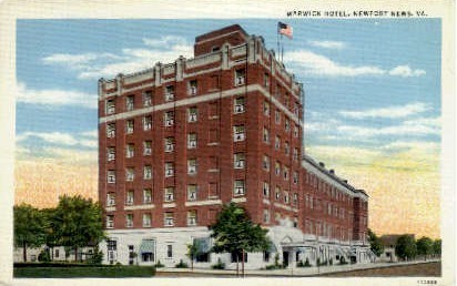 Warwick Hotel - Newport News, Virginia VA Postcard