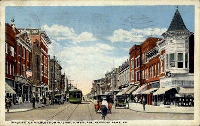 Washington Avenue - Newport News, Virginia VA Postcard