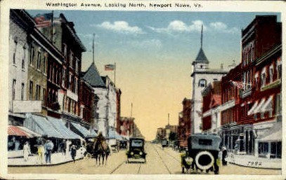 Washington Avenue - Newport News, Virginia VA Postcard