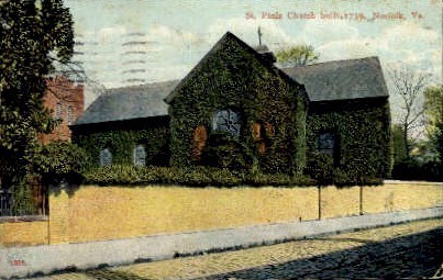St. Pauls Episcopal Church - Norfolk, Virginia VA Postcard