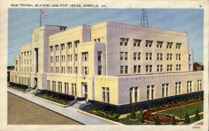 New Federal Building And Post Office - Norfolk, Virginia VA Postcard