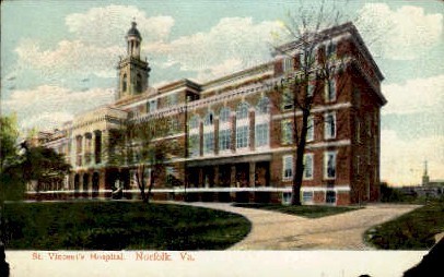 St. Vincent's De Paul Hospital - Norfolk, Virginia VA Postcard
