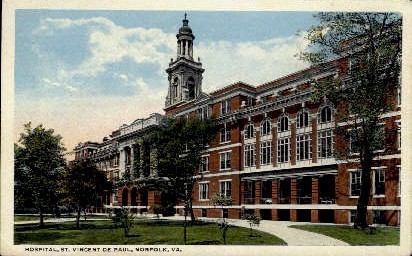 Hospital of St. Vincent De Paul - Norfolk, Virginia VA Postcard