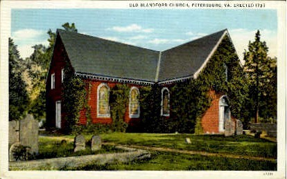 Old Blandford Church - Petersburg, Virginia VA Postcard