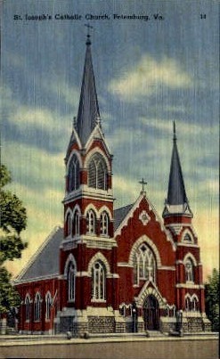 St. Joseph's Catholic Church - Petersburg, Virginia VA Postcard
