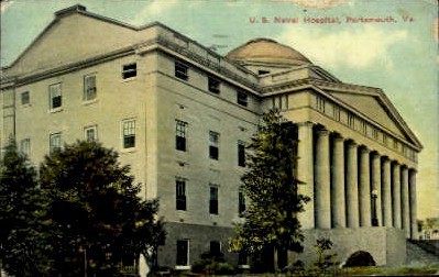 U. S. Naval Hospital - Portsmouth, Virginia VA Postcard