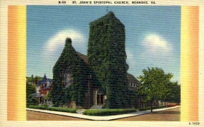 St. Johns Episcopal Church - Roanoke, Virginia VA Postcard