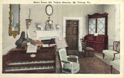 Music Room - Mt Vernon, Virginia VA Postcard