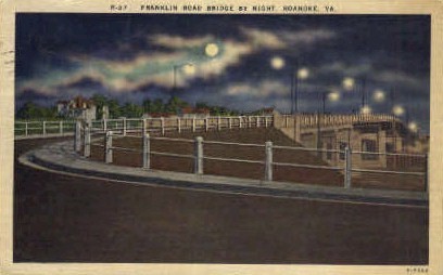 Franklin Road Bridge - Roanoke, Virginia VA Postcard