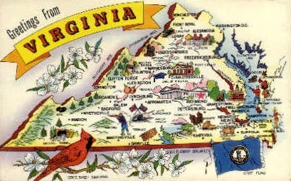 Greetings From - Misc, Virginia VA Postcard