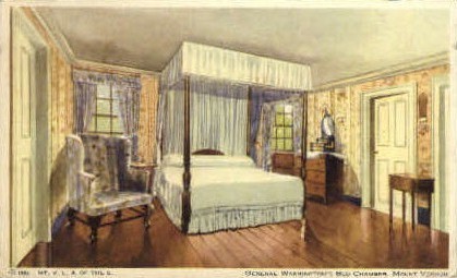 General Washingtons Bed Chamber - Mt Vernon, Virginia VA Postcard