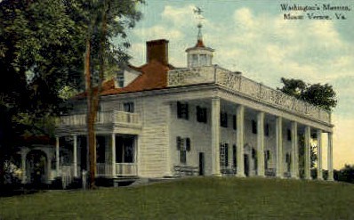 Washingtons Mansion - Mt Vernon, Virginia VA Postcard