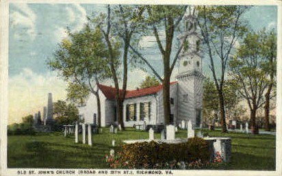 St. Johns Church - Richmond, Virginia VA Postcard