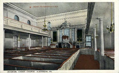 Interior Christ Church - Alexandria, Virginia VA Postcard