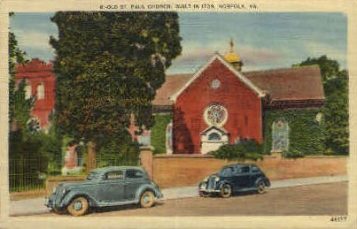 Old St. Paul Church - Norfolk, Virginia VA Postcard