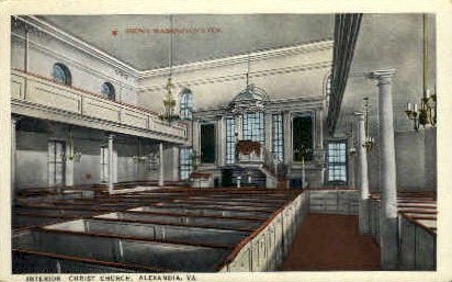 Interior Christ Church - Alexandria, Virginia VA Postcard