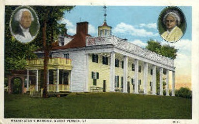 Washingtons Mansion - Mt Vernon, Virginia VA Postcard