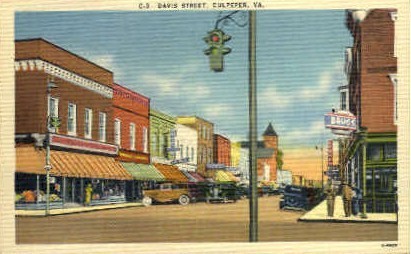 Davis St. - Culpeper, Virginia VA Postcard