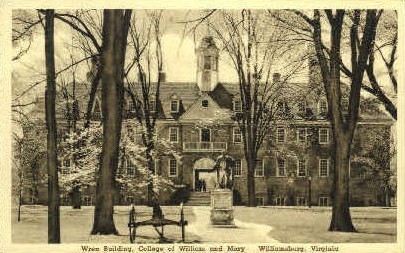 Wren Bldg., College of William & Mary - Williamsburg, Virginia VA Postcard