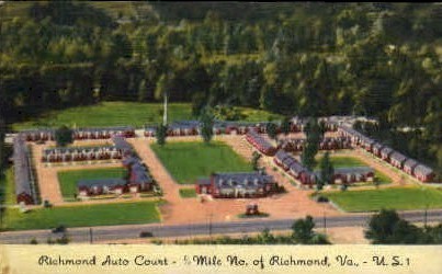 Richmond Auto Court - Virginia VA Postcard