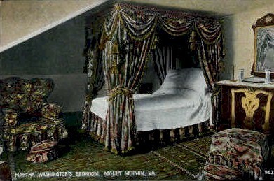 Martha Washingtons Bed Room - Mt Vernon, Virginia VA Postcard