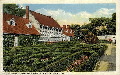 The Gardens, Home of Washington - Mt Vernon, Virginia VA Postcard