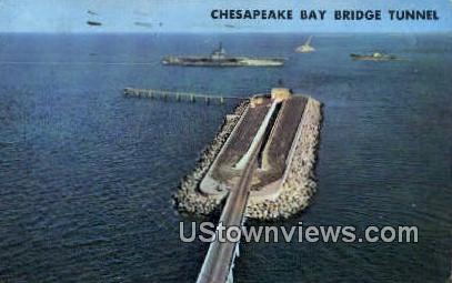 Bridge Tunnel  - Chesapeake Bay, Virginia VA Postcard