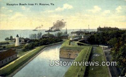 Hampton Roads  - Fort Monroe, Virginia VA Postcard