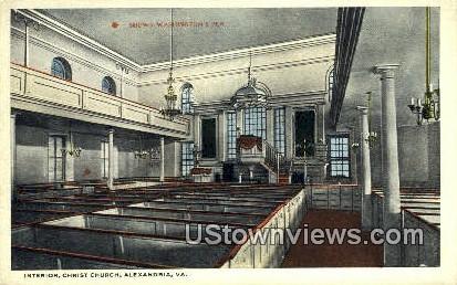 Interior Of Christ Church  - Alexandria, Virginia VA Postcard