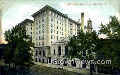 Jefferson Hotel Franklin Street - Richmond, Virginia VA Postcard
