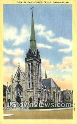 St Pauls Catholic Church  - Portsmouth, Virginia VA Postcard