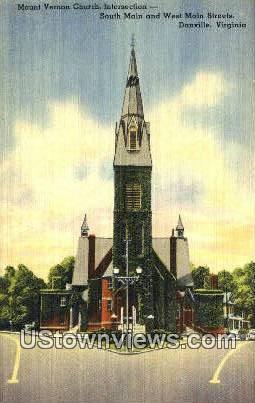 Church Intersection  - Danville, Virginia VA Postcard