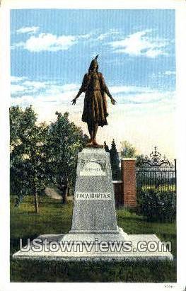 Pocahontas Statue  - Jamestown Island, Virginia VA Postcard