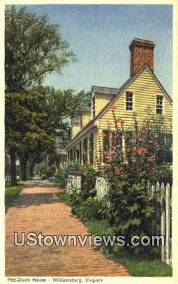 Pitt Dixon House  - Williamsburg, Virginia VA Postcard