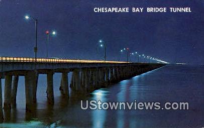 Bridge Tunnel  - Chesapeake Bay, Virginia VA Postcard