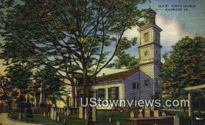 Old St. Johns Church - Richmond, Virginia VA Postcard