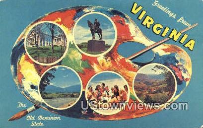 Greetings From  - Greetings from Virginia Postcards, Virginia VA Postcard