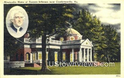 Monticello Home Thomas Jefferson - Charlottesville, Virginia VA Postcard