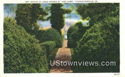 Statue Of James Monroe - Charlottesville, Virginia VA Postcard