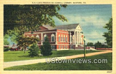 John Preston Mc Connell Library  - Radford, Virginia VA Postcard
