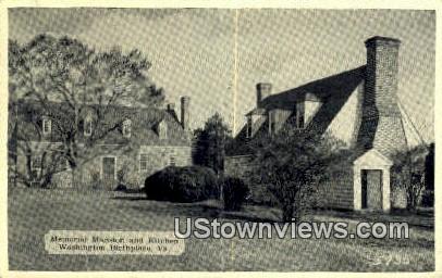 Memorial Mansion And Kitchen  - Washington's Birthplace, Virginia VA Postcard