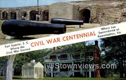 Civil War Centennial  - Appomattox, Virginia VA Postcard