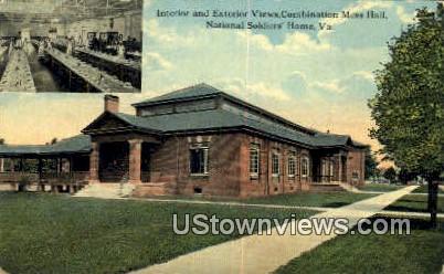 Interior And Exterior Views Mess Hall  - National Soldiers Home, Virginia VA Postcard