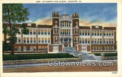 Jefferson High School  - Roanoke, Virginia VA Postcard
