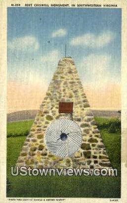 Fort Chiswell Monument  - Southwestern, Virginia VA Postcard