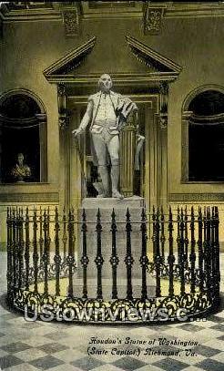 Houdon'S Statue Of Washington  - Richmond, Virginia VA Postcard