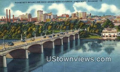 Mayo Bridge  - Richmond, Virginia VA Postcard