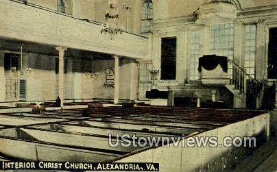Interior Christ Church  - Alexandria, Virginia VA Postcard