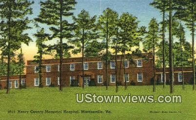 Henry County Memorial Hospital  - Martinsville, Virginia VA Postcard